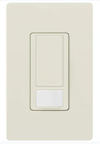 Lutron MS-VPS2H-LA Maestro Vacancy Sensor with Switch Single Pole 120V / 2A, Light Almond Finish