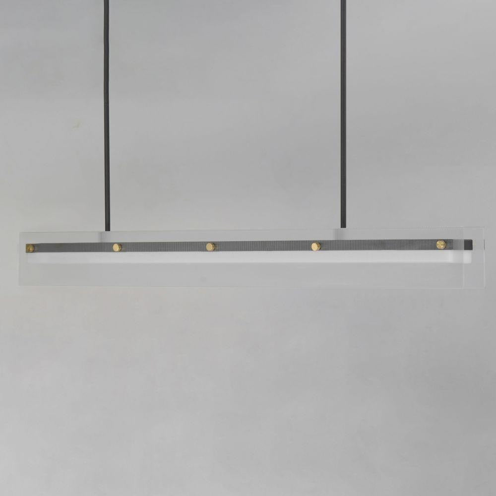 Maxim Lighting 21194CRBKNAB Spectre 1 Light 47.25 inch Matte Black and Natural Aged Brass Linear Pendant Ceiling Light - front view