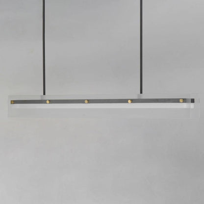 Maxim Lighting 21194CRBKNAB Spectre 1 Light 47.25 inch Matte Black and Natural Aged Brass Linear Pendant Ceiling Light - front view