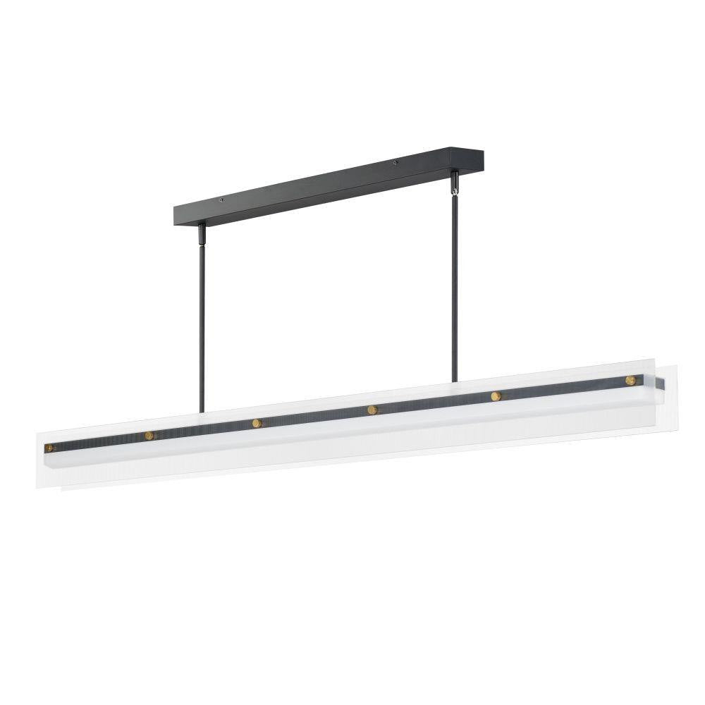Maxim Lighting 21195CRBKNAB Spectre LED Linear Pendant in Matte Black with Natural Aged Brass Pins - Full View