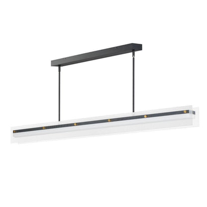 Maxim Lighting 21195CRBKNAB Spectre LED Linear Pendant in Matte Black with Natural Aged Brass Pins - Full View