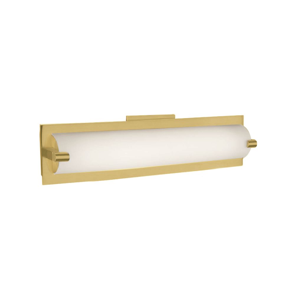 Kuzco Lighting VL0118-BG Lighthouse 18 inch LED Bath Vanity Light in Brushed Gold with Opal Glass, Wattage 21W, Color Temperature 3000K