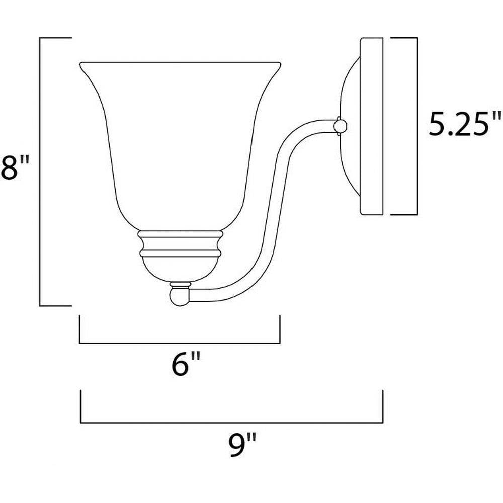 Maxim Lighting 2120FTSN Basix Wall Sconce Dimensions Diagram