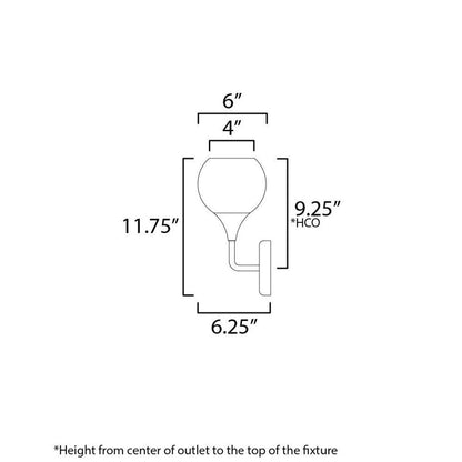Maxim Lighting 21221MRBK Neve Wall Sconce Dimension Diagram
