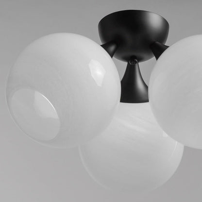 Maxim Lighting 21225MRBK Neve 3 Light Matte Black Semi-Flush Mount Ceiling Light Close-Up Detail