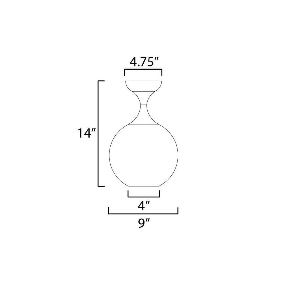 Maxim Lighting 21229MRBK Neve Semi Flush Mount Ceiling Light Dimension Diagram