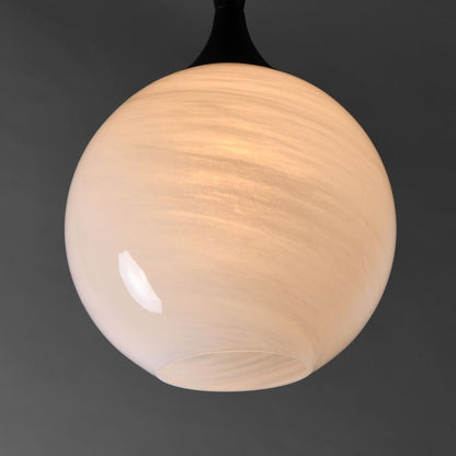 Maxim Lighting 21229MRBK Neve Marble Glass Globe Detail Semi Flush Mount