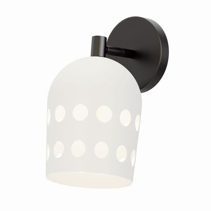 Maxim Lighting 21241WTBK Dottie 1 Light Wall Sconce in Black White finish