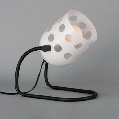 Maxim Lighting 21248WTBK Dottie Desk Lamp side angle view on gray background