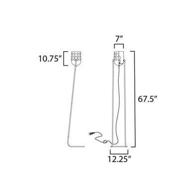 Maxim Lighting 21249WTBK Dottie Floor Lamp - Dimensions Diagram
