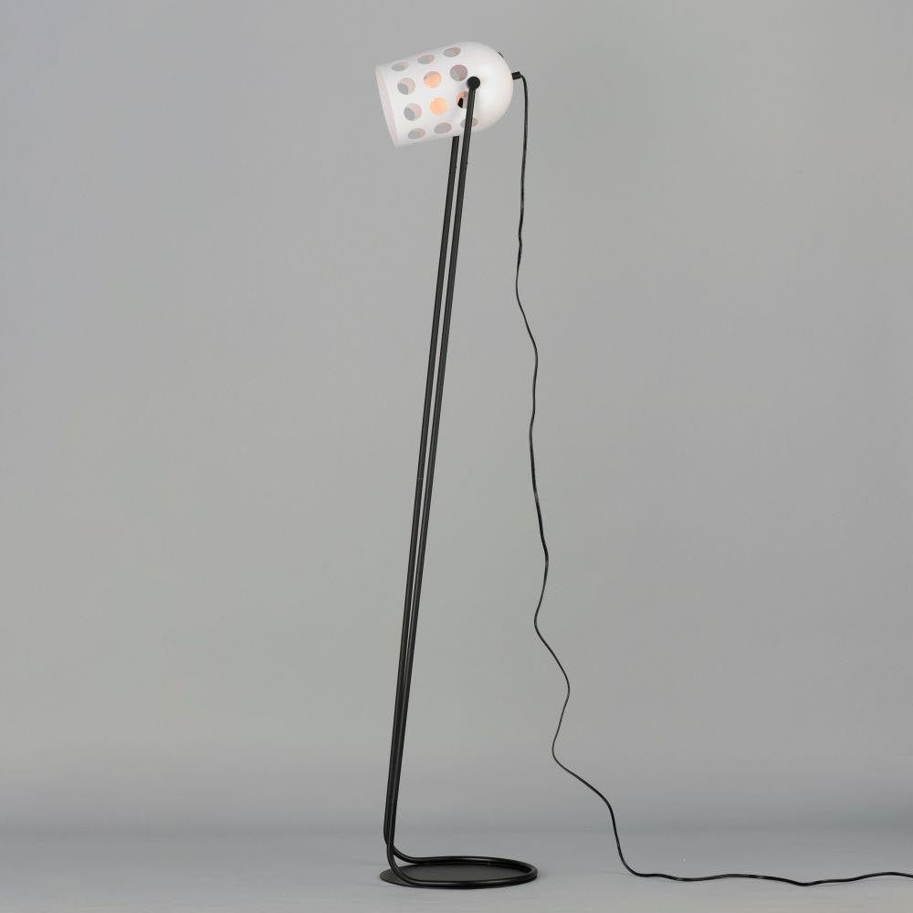 Maxim Lighting 21249WTBK Dottie 1 Light 67.5 inch Floor Lamp in Matte White and Black - Angled Side View
