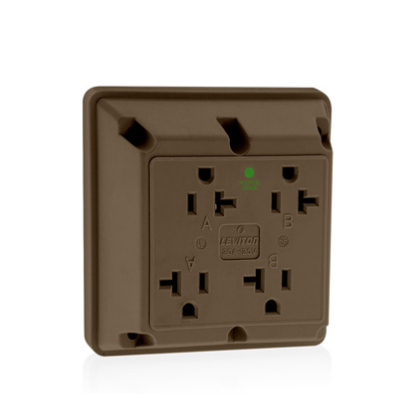 Leviton 21254-H 20 Amp 4-in-1 Quadruplex Receptacle/Outlet, Hospital Grade
