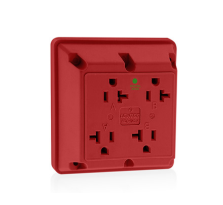 Leviton 21254-HR 20 Amp 4-in-1 Quadruplex Receptacle/Outlet, Hospital Grade