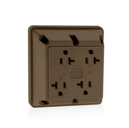 Leviton 21254 20 Amp 4-in-1 Quadruplex Receptacle/Outlet, Industrial Grade