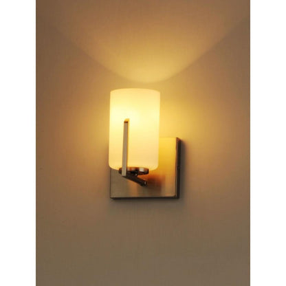 Maxim Lighting 21281SWSBR Dart 1 Light Wall Sconce Lit Lifestyle Shot in Satin Nickel