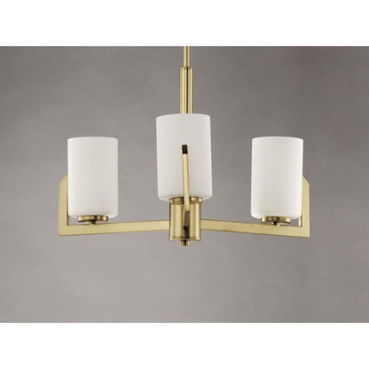 Maxim Lighting 21285SWSBR Dart 3 Light Satin Brass Chandelier - Close-Up Angle View