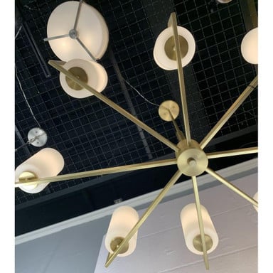 Maxim Lighting 21286SWSN Dart 5 Light Chandelier - upward angle view showing arms and glass shades