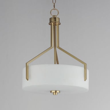 Maxim Lighting 21287SWSBR Dart 3 Light Satin Brass Pendant Ceiling Light - Side Profile View