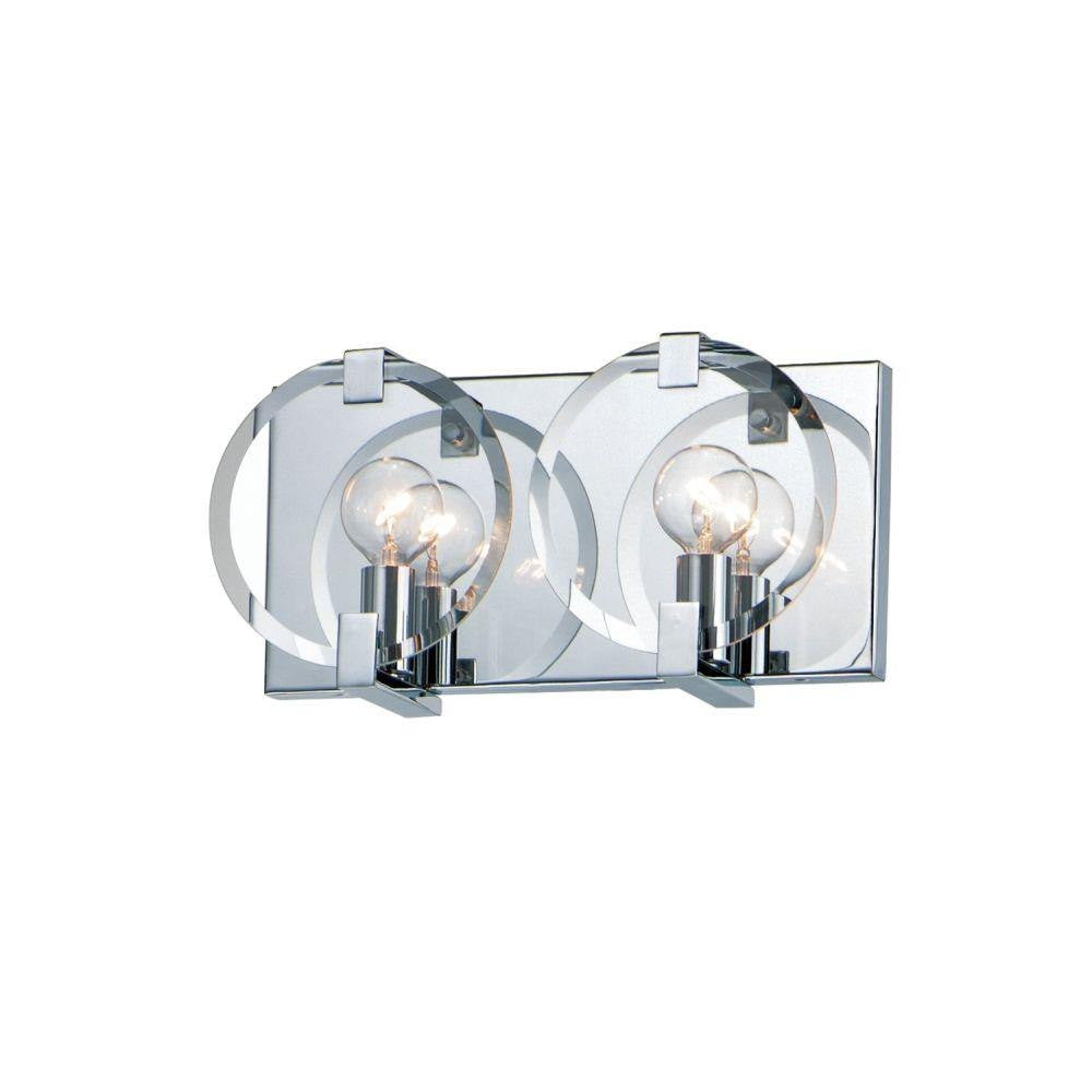 Maxim Lighting 21292CLPC Looking Glass 2 Light Polished Chrome Wall Sconce - Front White Background View
