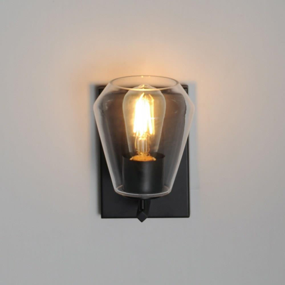 Maxim Lighting 21331CLBK Geode Black Wall Sconce Illuminated on Wall