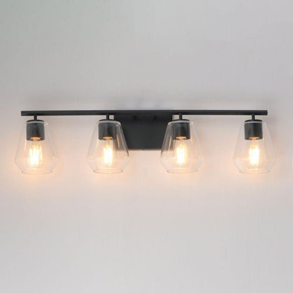 Maxim Lighting 21334CLNAB Geode 4 Light Bath Vanity Wall Light - Illuminated Front View