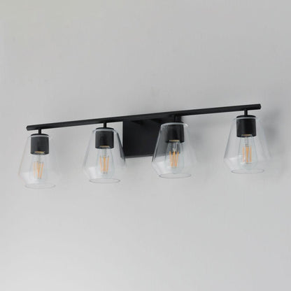Maxim Lighting 21334CLBK Geode 4 Light 31.25 Inch Black Bath Vanity Wall Light - Angle View