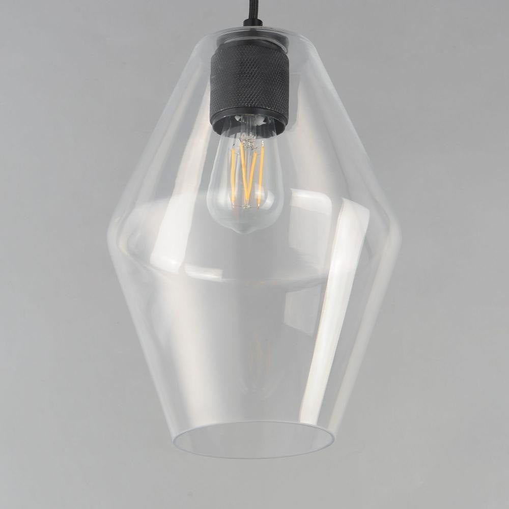Maxim Lighting 21335CLBK Geode 1 Light 13 inch Black Pendant Ceiling Light - Detail View