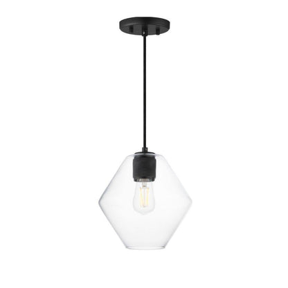 Maxim Lighting 21336CLBK Geode 1 Light 10 inch Black Pendant Ceiling Light
