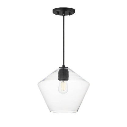 Maxim Lighting 21337CLBK Geode 1 Light Black Pendant Ceiling Light