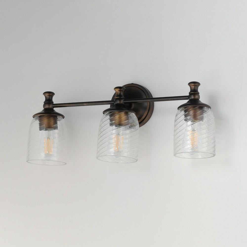 Maxim Lighting 21353CRBK Swirl 3 Light 23 Inch Black Bath Vanity Wall Light - lifestyle angle view
