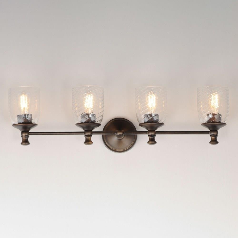 Maxim Lighting 21354CRSCH Swirl 4 Light 32.5 Inch Satin Champagne Bath Vanity Wall Light - Angle View
