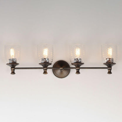 Maxim Lighting 21354CRSCH Swirl 4 Light 32.5 Inch Satin Champagne Bath Vanity Wall Light - Angle View