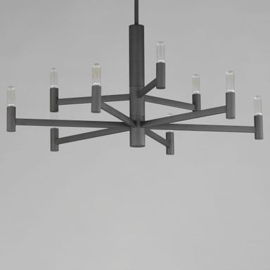 Maxim Lighting 21369NAB Emana 9 Light Chandelier - overhead perspective view showing starburst arm layout