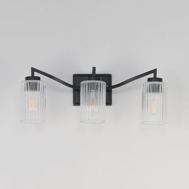 Maxim Lighting 21373CRPN Rigata 3 Light 22.75 inch Bath Vanity Wall Light in Matte Black finish front view