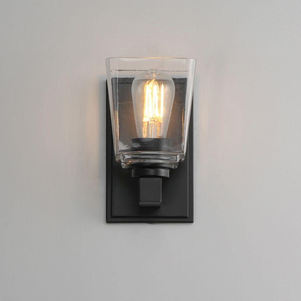 Maxim Lighting 21381CLBK Cubos Wall Sconce Installed on Wall
