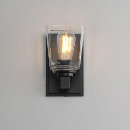 Maxim Lighting 21381CLBK Cubos Wall Sconce Installed on Wall