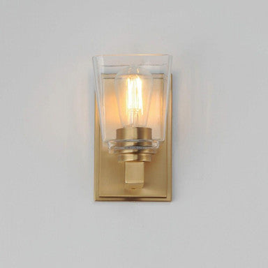 Maxim Lighting 21381CLNAB Cubos Wall Sconce Natural Aged Brass Front View