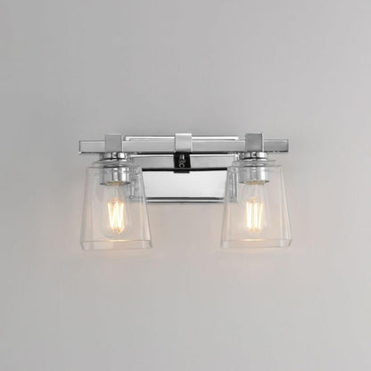 Maxim Lighting 21382CLNAB Cubos 2 Light 14 inch Natural Aged Brass Bath Vanity Wall Light - Polished Chrome Finish Front View