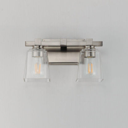 Maxim Lighting 21382CLSN Cubos 2 Light Satin Nickel Bath Vanity Wall Light Front View