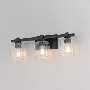 Maxim Lighting 21383CLNAB Cubos 3 Light Bath Vanity Wall Light - Side Angle View