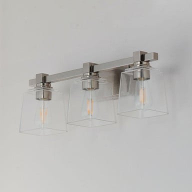 Maxim Lighting 21383CLSN Cubos 3 Light Satin Nickel Bath Vanity Wall Light - Angle View