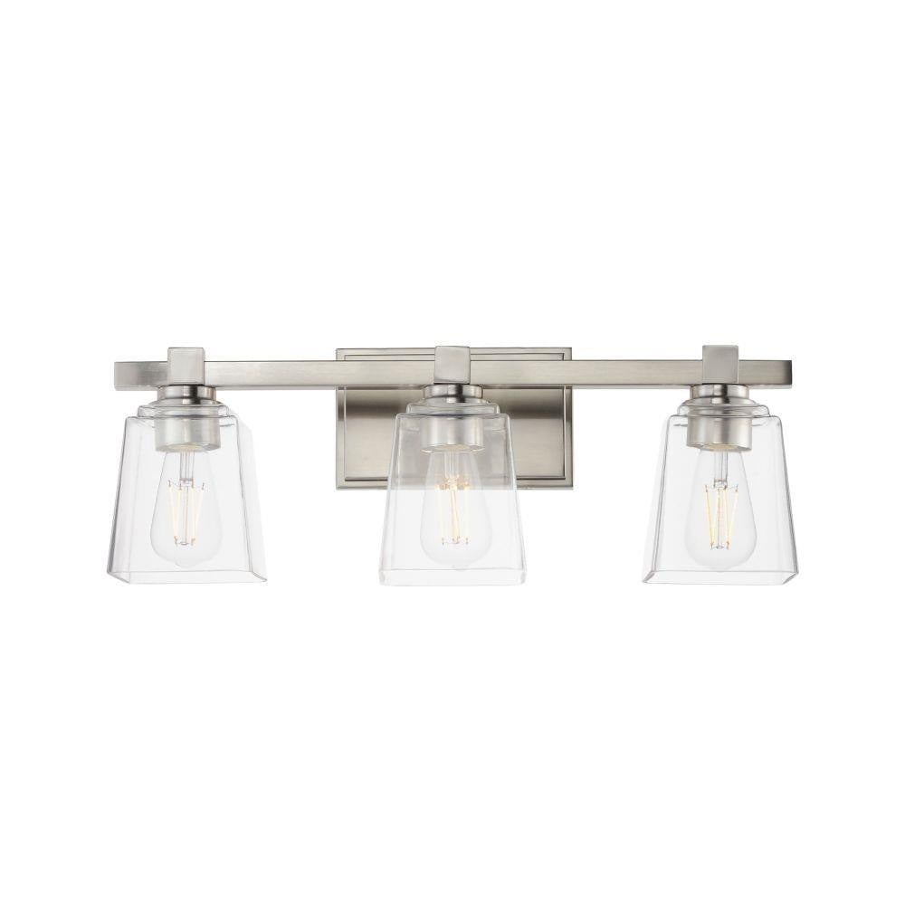 Maxim Lighting 21383CLSN Cubos 3 Light Satin Nickel Bath Vanity Wall Light - White Background