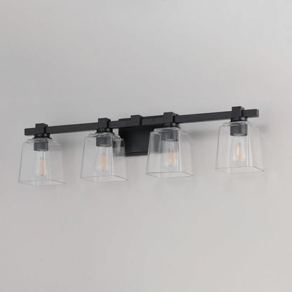 Maxim Lighting 21384CLBK Cubos 4 Light 30.75 inch Matte Black Bath Vanity Wall Light - Angle View