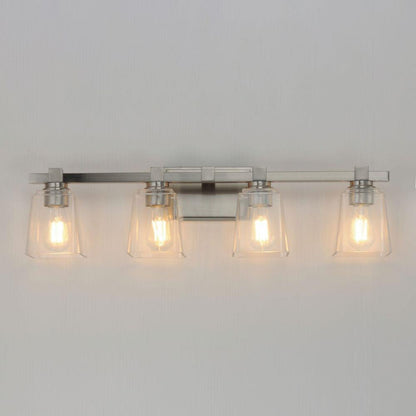 Maxim Lighting 21384CLSN Cubos 4 Light Satin Nickel Bath Vanity Wall Light - Lit View