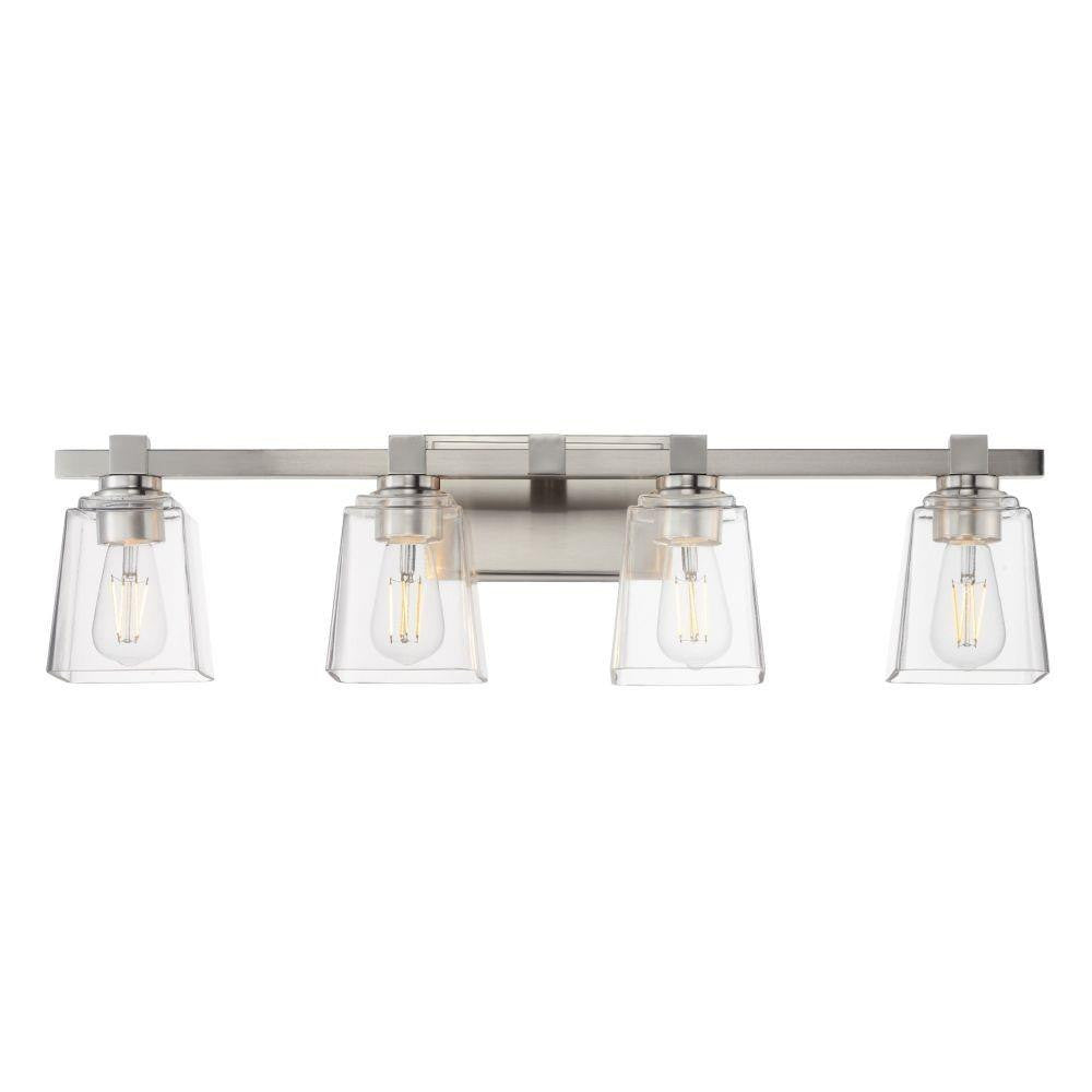 Maxim Lighting 21384CLSN Cubos 4 Light Satin Nickel Bath Vanity Wall Light - White Background