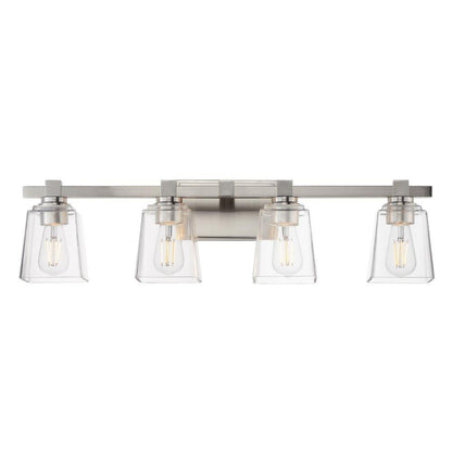 Maxim Lighting 21384CLSN Cubos 4 Light Satin Nickel Bath Vanity Wall Light - White Background