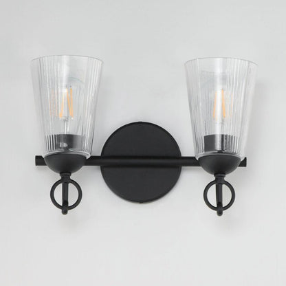 Maxim Lighting 21392CLBK Jackson Hole 2 Light Black Bath Vanity Wall Sconce - Angled View Lights Off