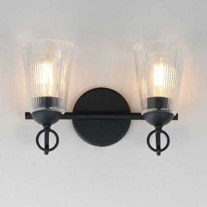 Maxim Lighting 21392CLBK Jackson Hole 2 Light Black Bath Vanity Wall Sconce - Angled View Lights On