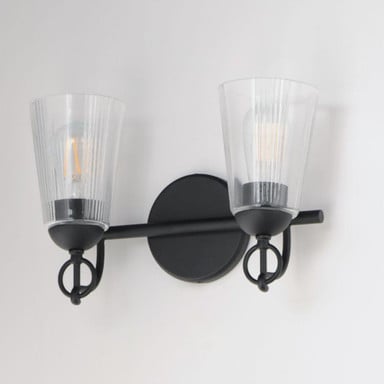 Maxim Lighting 21392CLBK Jackson Hole 2 Light Black Bath Vanity Wall Sconce - Side Angle View