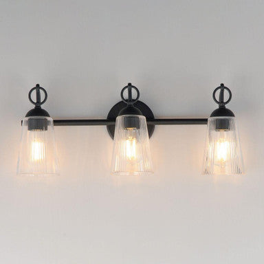 Maxim Lighting 21393CLBK Jackson Hole 3 Light Black Bath Vanity Wall Light Illuminated Wall Mount
